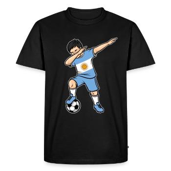 Dabbing Joueur de football Garçons Argentine Football - T-shirt Premium bio Homme - noir - Devant - Nico (187cm)