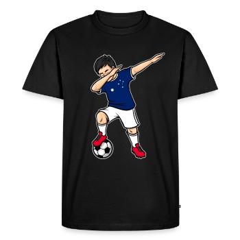 Dabbing Football Player Boy Australia Football - Men's Premium Organic T-Shirt - black - Front - Nico (187cm)