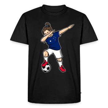 Dabbing Soccer Player Girls Australia Soccer - Men's Premium Organic T-Shirt - black - Front - Nico (187cm)