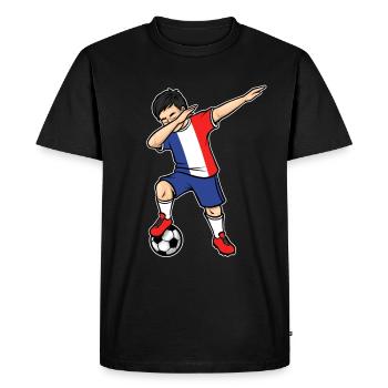Dabbing Joueur de football Garçon France Football - T-shirt Premium bio Homme - noir - Devant - Nico (187cm)