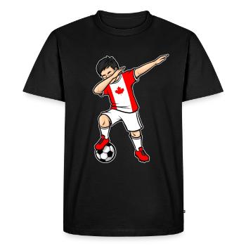 Dabbing Soccer Player Boy Canada Soccer - Men's Premium Organic T-Shirt - black - Front - Nico (187cm)