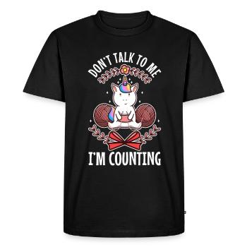 Ne me parlez pas, je compte - T-shirt Premium bio Homme - noir - Devant - Nico (187cm)