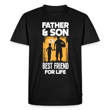 Papa Père Cadeau de la fête des pères - T-shirt Premium bio Homme - noir - Devant - Nico (187cm)
