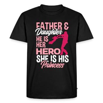 Papa Père Cadeau de la fête des pères - T-shirt Premium bio Homme - noir - Devant - Nico (187cm)