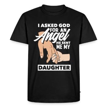 Papa Père Cadeau de la fête des pères - T-shirt Premium bio Homme - noir - Devant - Nico (187cm)