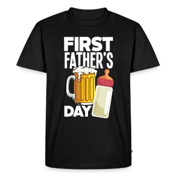 Papa Père Cadeau de la fête des pères - T-shirt Premium bio Homme - noir - Devant - Nico (187cm)