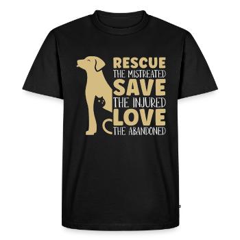 Animal Rescue The Mistreated Foster Animal Rescuer - Men's Premium Organic T-Shirt - black - Front - Nico (187cm)