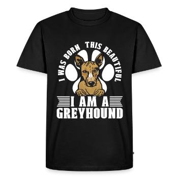 Greyhound Racing Je suis né ce Greyhound Racer - T-shirt Premium bio Homme - noir - Devant - Nico (187cm)