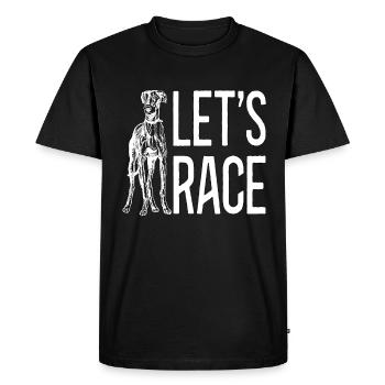 Greyhound Racing Let’s Race Rescue Greyhound Racer - T-shirt Premium bio Homme - noir - Devant - Nico (187cm)