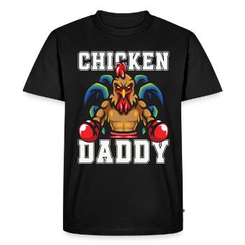 Coq Poulet Papa Ferme Animal Amoureux du Coq - T-shirt Premium bio Homme - noir - Devant - Nico (187cm)