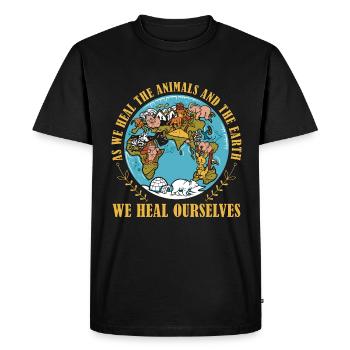 Animal Welfare As We Heal Adoption Animal Worker - Men's Premium Organic T-Shirt - black - Front - Nico (187cm)