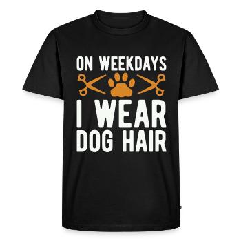 Toiletteur pour animaux de compagnie en semaine I Toiletteur de salon pour animaux de compagnie - T-shirt Premium bio Homme - noir - Devant - Nico (187cm)