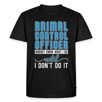Animal Officer Animal Control Dog Catcher Officer - Men's Premium Organic T-Shirt - black - Front - Nico (187cm)