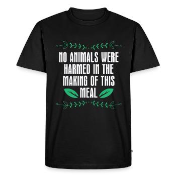 Chef végétalien Aucun animal n’était un chef végétalien à base de plantes - T-shirt Premium bio Homme - noir - Devant - Nico (187cm)