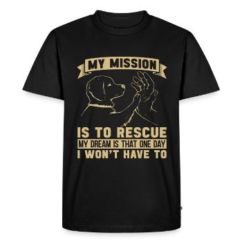 Abandoned Pets My Mission Is To Adopt Animal Lover - Men's Premium Organic T-Shirt - black - Front - Nico (187cm)