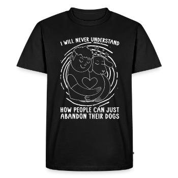 Animaux abandonnés Je ne serai jamais sans abri Amoureux des animaux - T-shirt Premium bio Homme - noir - Devant - Nico (187cm)