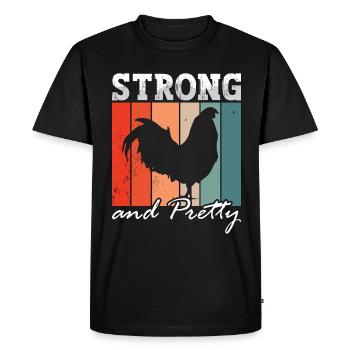 Cock Strong & Pretty Retro Pet Roosters Cock Lover - T-shirt Premium bio Homme - noir - Devant - Nico (187cm)