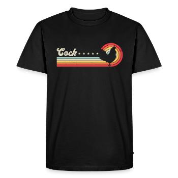 Cock Retro Chicken Farm Animals Rooster Cock Lover - Men's Premium Organic T-Shirt - black - Front - Nico (187cm)
