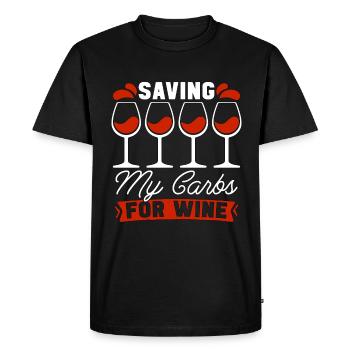Low Carb Diet Saving My Carbs Loves Healthy Living - Men's Premium Organic T-Shirt - black - Front - Nico (187cm)