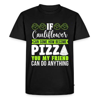 Low Carb Diet If Cauliflower Can Healthy Lifestyle - Men's Premium Organic T-Shirt - black - Front - Nico (187cm)