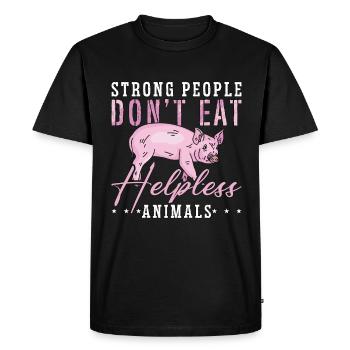 Bien-être animal Les gens forts ne s’abritent pas pour animaux - T-shirt Premium bio Homme - noir - Devant - Nico (187cm)