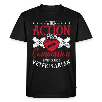Veterinary When Action Meets Vet Tech Veterinarian - Men's Premium Organic T-Shirt - black - Front - Nico (187cm)