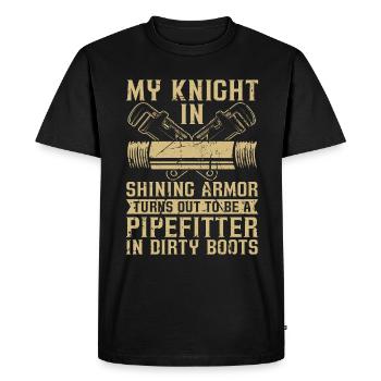 Tuyauteur Mon chevalier dans Shining Pipes Tuyauteurs - T-shirt Premium bio Homme - noir - Devant - Nico (187cm)