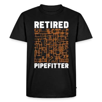 Tuyauteur Tuyauteur Retraité Ouvriers Réparateurs - T-shirt Premium bio Homme - noir - Devant - Nico (187cm)