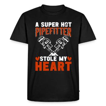 Tuyauteur Un tuyauteur super chaud Stole Repair Man - T-shirt Premium bio Homme - noir - Devant - Nico (187cm)