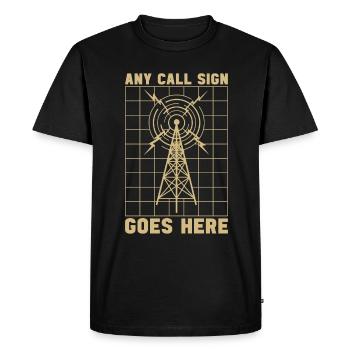 Radio amateur Tout indicatif d’appel va opérateur de tour radio - T-shirt Premium bio Homme - noir - Devant - Nico (187cm)