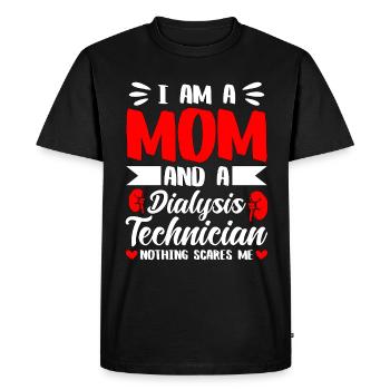 Technicienne en dialyse Je suis une mère et une infirmière en dialyse - T-shirt Premium bio Homme - noir - Devant - Nico (187cm)