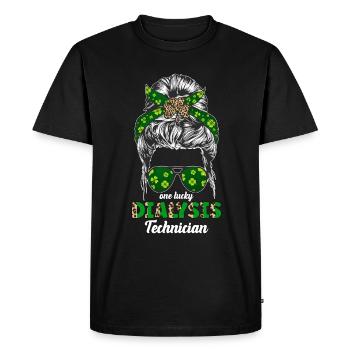 Technicien en dialyse Une néphrologie de dialyse chanceuse - T-shirt Premium bio Homme - noir - Devant - Nico (187cm)