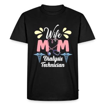 Technicienne en dialyse Femme Maman Technicien en dialyse médicale - T-shirt Premium bio Homme - noir - Devant - Nico (187cm)