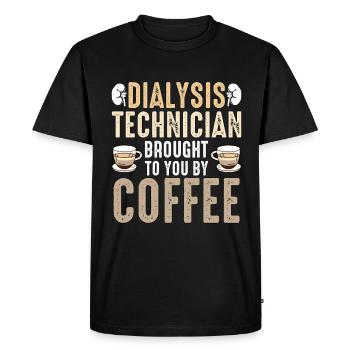 Un technicien en dialyse vous a présenté une infirmière en dialyse - T-shirt Premium bio Homme - noir - Devant - Nico (187cm)