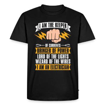 Electronics Repair I Am The Keeper Of The Inductor - Men's Premium Organic T-Shirt - black - Front - Nico (187cm)