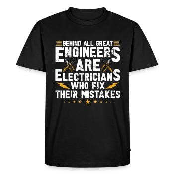 Electronics Repair Behind All Great Repair Worker - Men's Premium Organic T-Shirt - black - Front - Nico (187cm)