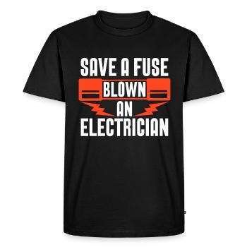 Electronics Repair Save A Fuse Tools Electrician - Men's Premium Organic T-Shirt - black - Front - Nico (187cm)