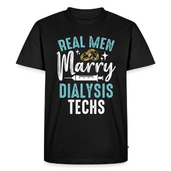 Un technicien en dialyse De vrais hommes épousent une infirmière médicale - T-shirt Premium bio Homme - noir - Devant - Nico (187cm)