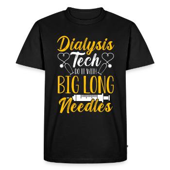 Technicienne en dialyse Technicienne en dialyse Infirmière en néphrologie - T-shirt Premium bio Homme - noir - Devant - Nico (187cm)