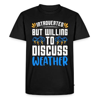 La météorologie introvertie mais prête à faire des prévisions - T-shirt Premium bio Homme - noir - Devant - Nico (187cm)