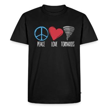 Tornadoes Peace Love Storm Chasing Tornado Chaser - Men's Premium Organic T-Shirt - black - Front - Nico (187cm)