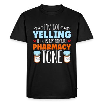 Pharmacy Technician I'm Not Yelling This Medicine - Men's Premium Organic T-Shirt - black - Front - Nico (187cm)