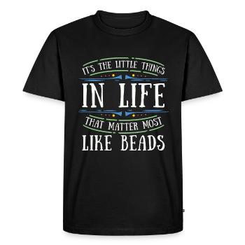 Perler c’est les petites choses en perlage Perlage - T-shirt Premium bio Homme - noir - Devant - Nico (187cm)