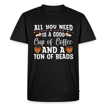 Perler Tout ce dont vous avez besoin est une bonne perle Artisanat Perle - T-shirt Premium bio Homme - noir - Devant - Nico (187cm)