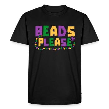 Perles Perles S’il vous plaît Artisanat Perles Bijoux Perles - T-shirt Premium bio Homme - noir - Devant - Nico (187cm)