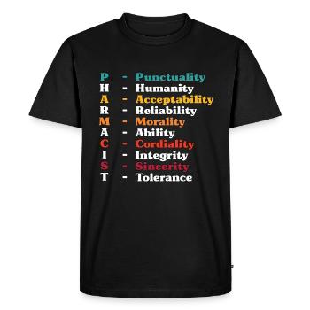 Pharmacist Punctuality Prescription Pharmacy Tech - Men's Premium Organic T-Shirt - black - Front - Nico (187cm)