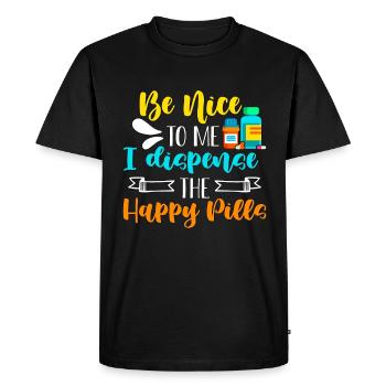 Pharmacy Technician Be Nice To Me Loves Medication - Men's Premium Organic T-Shirt - black - Front - Nico (187cm)