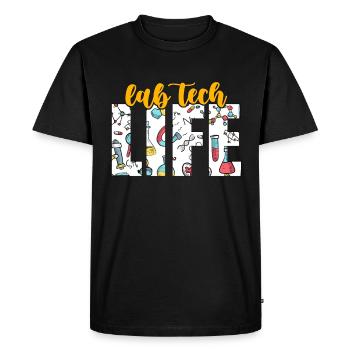 Technicien de laboratoire Scientifique de laboratoire Tech Life - T-shirt Premium bio Homme - noir - Devant - Nico (187cm)
