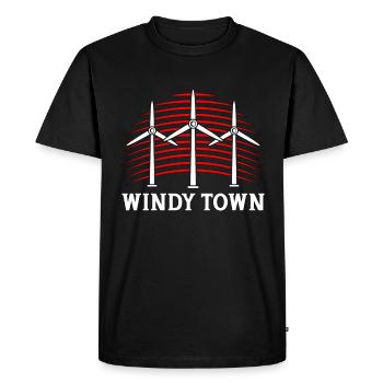 Wind Turbine Tech Windy Town Windmill Green Energy - Men's Premium Organic T-Shirt - black - Front - Nico (187cm)