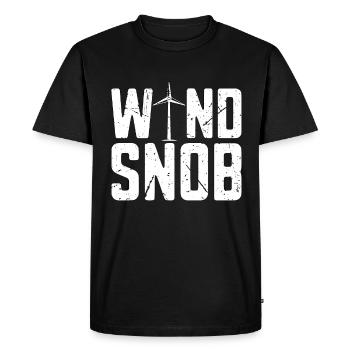 Technologie éolienne Wind Snob aime les énergies renouvelables - T-shirt Premium bio Homme - noir - Devant - Nico (187cm)